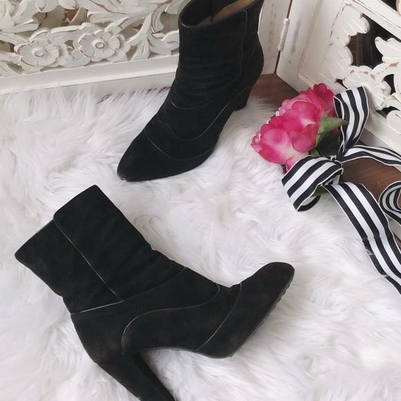 Tod's Shoes - Tod’s Black Suede Heeled Ankle Booties